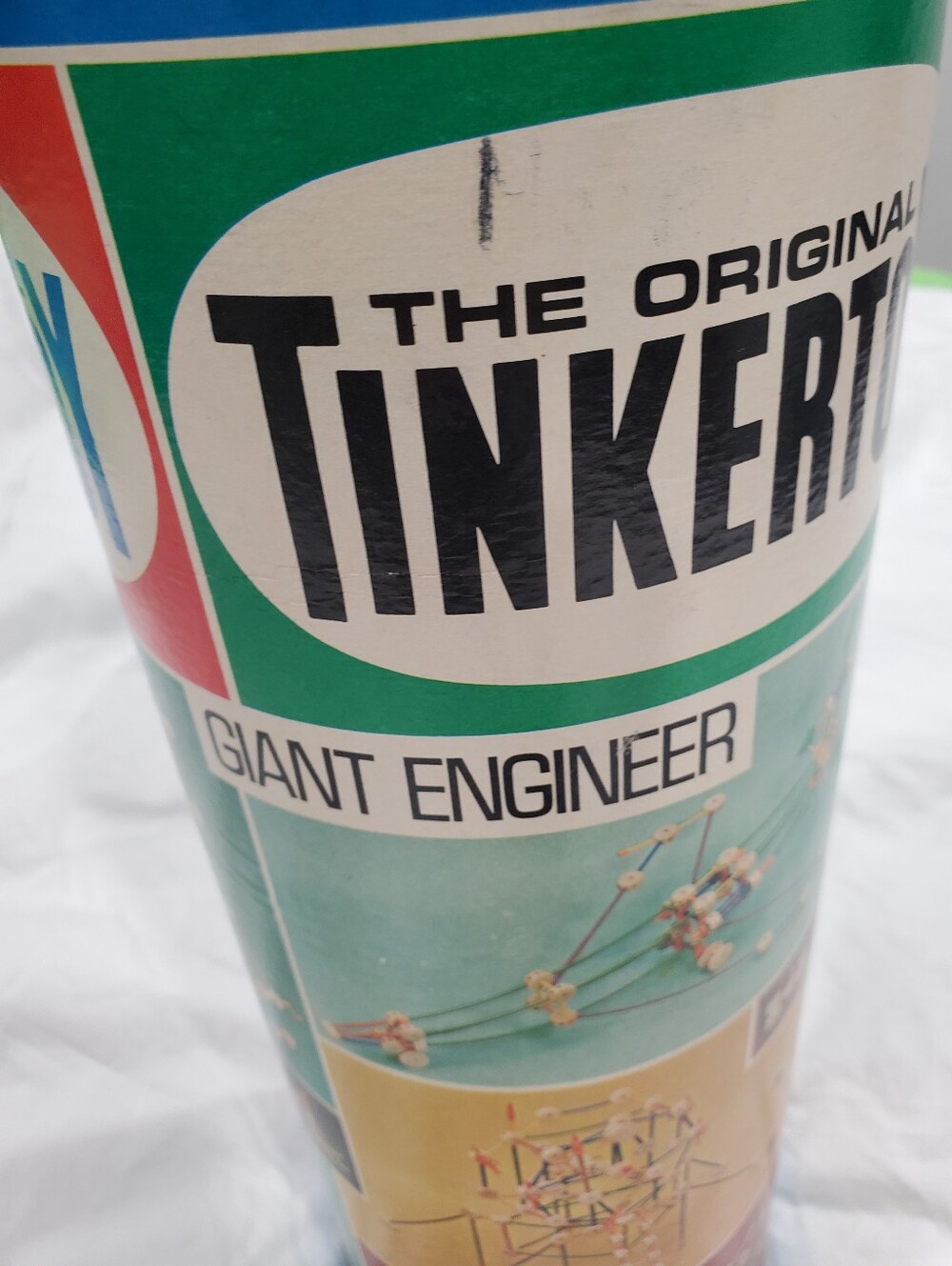 Vintage 1970 Questor Tinkertoy Set No 155 Giant Engineer 98% Complete Metal Lid